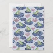 ゆりパッドのカエル赤ちゃんシャワーサンキューカード 招待状 (裏面)