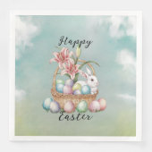 ゆり水彩及びパステルエッグとバニーの入ったバスケット (正面)