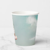 ゆり水彩及びパステルエッグとバニーの入ったバスケット 紙コップ (裏面)