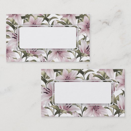 ゆり花。花柄 名刺 (正面/裏面)