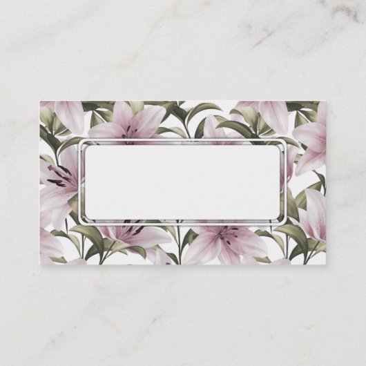 ゆり花。花柄 名刺 (裏面)