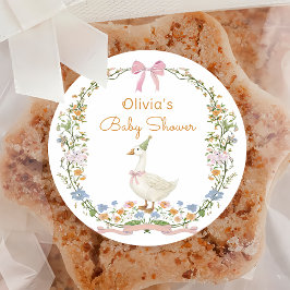 ゆるいアヒルが暴走中！ベビーシャワーステッカー ラウンドシール