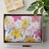 ゆるいカラフルフローラ水色の花 薄葉紙 (ギフト)