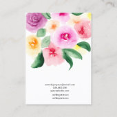 ゆるいフローラ水彩ジュエリーイヤリング表示 名刺 (裏面)