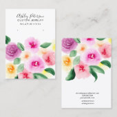 ゆるいフローラ水彩ジュエリーイヤリング表示 名刺 (正面/裏面)