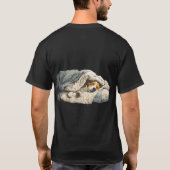 ゆるい動物Tシャツ - かわいい寝てる犬のグラフィック Tシャツ (裏面)