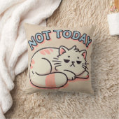 ゆるキャラ猫 今日はやる気なし 面白いリラックススタイル クッション (ブランケット)
