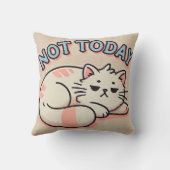 ゆるキャラ猫 今日はやる気なし 面白いリラックススタイル クッション (裏面)
