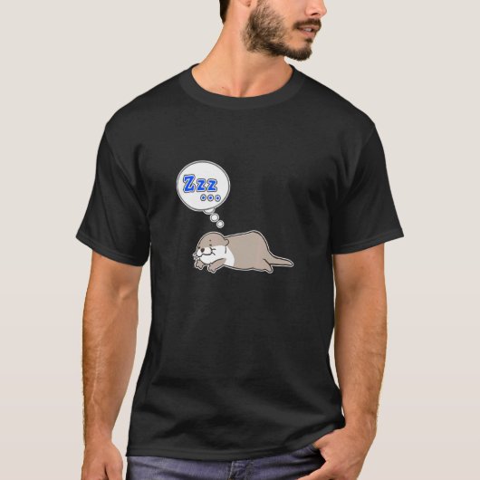 ゆる川大津さん丸くんZzzチッキングリバーオッテ Tシャツ (正面)