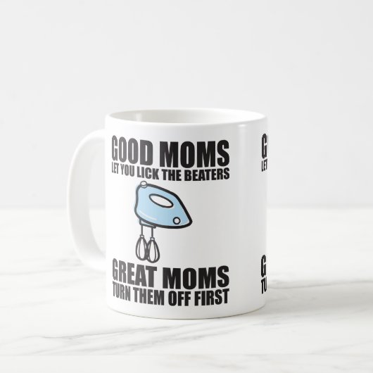 よいお母さんはビーターを舐めることを許可しました コーヒーマグカップ (正面左)