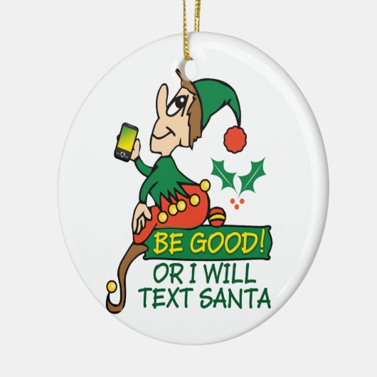 よいが言いますクリスマスの小妖精や小人をあって下さい セラミックオーナメント (左)