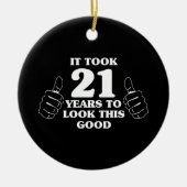 よいこれを見るために21年かかりました セラミックオーナメント (正面)