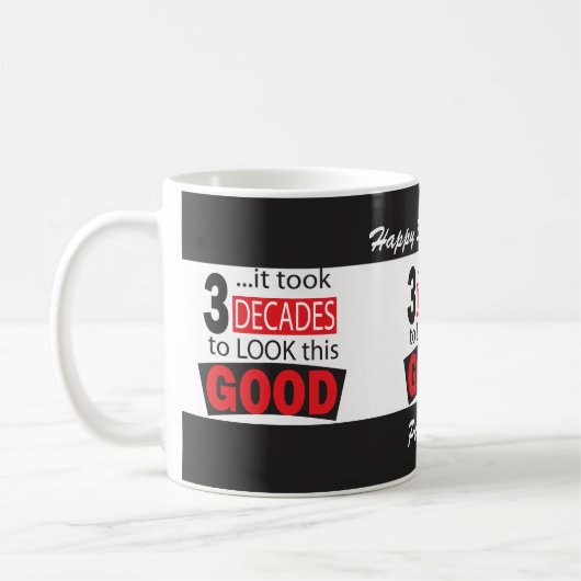 よいこれを見るために3十年かかりました コーヒーマグカップ (左)