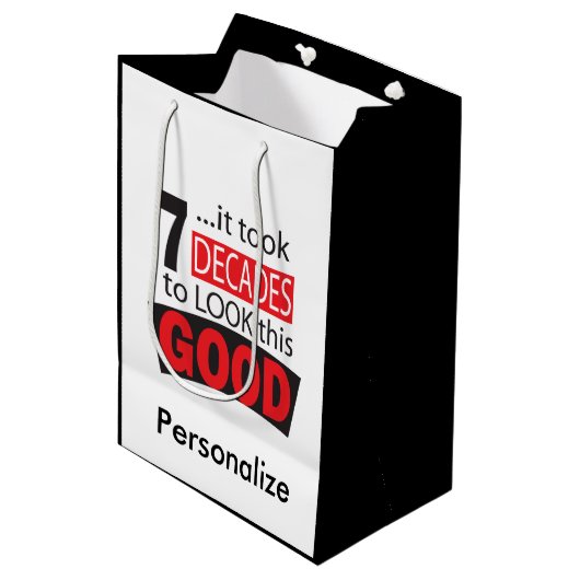 よいこれを見るために7十年かかりました ミディアムペーパーバッグ (正面アングル)