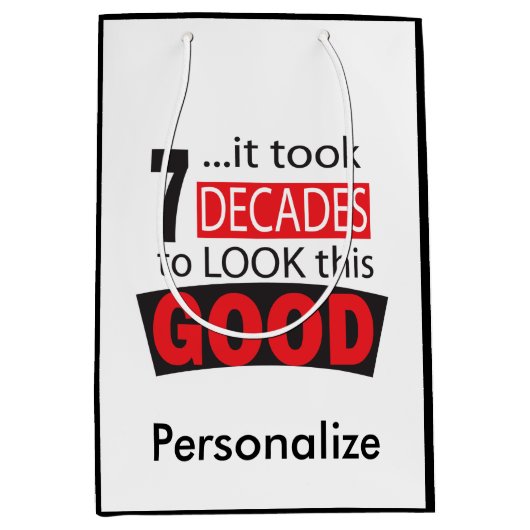 よいこれを見るために7十年かかりました ミディアムペーパーバッグ (正面)