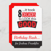 よいこれを見るために8十年かかりました 招待状 (正面/裏面)