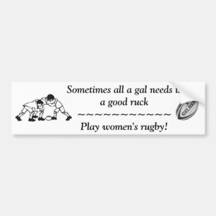 よいしわの女性のラグビー バンパーステッカー