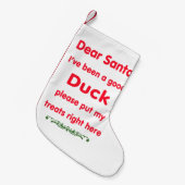 よいアヒルのクリスマスのストッキング スモールクリスマスストッキング (正面 (吊り時))