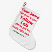 よいイエロー・ラブラドール・レトリーバー ラージクリスマスストッキング (正面 (吊り時))