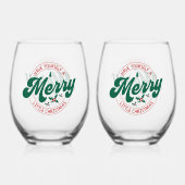 よいクリスマスを ステムなしワイングラス (裏面)