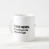 よいニュース-今すべては民主主義者のfです コーヒーマグカップ (正面左)
