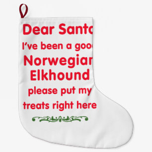 よいノルウェーのエルクハウンド ラージクリスマスストッキング