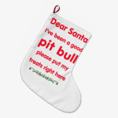 よいピット・ブル ラージクリスマスストッキング (正面 (吊り時))