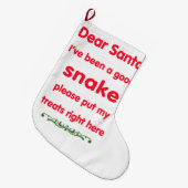 よいヘビ ラージクリスマスストッキング (正面 (吊り時))