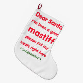 よいマスティフ ラージクリスマスストッキング (正面 (吊り時))