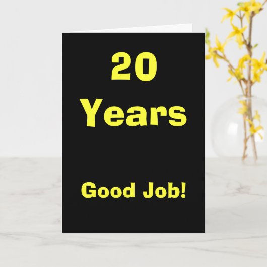 よい仕事20年の! カード (黄色い花)