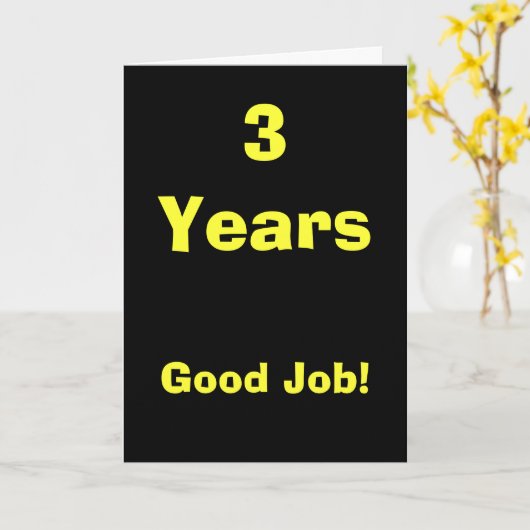 よい仕事3年の! カード (黄色い花)