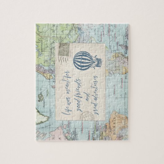 よい友人および素晴らしい冒険の引用文 ジグソーパズル (縦)