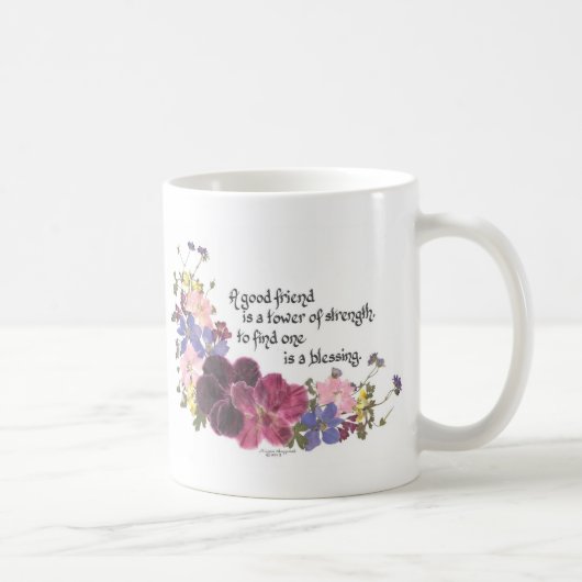 よい友人は天恵です コーヒーマグカップ (右)