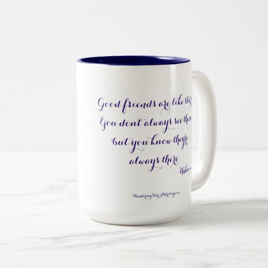 よい友人は星のよう…です ツートーンマグカップ (正面右)