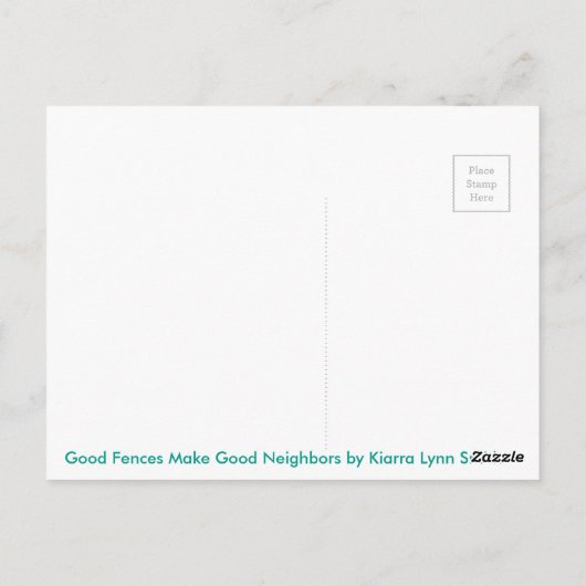 よい塀はよい隣人に郵便はがきをします ポストカード (裏面)
