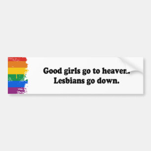 よい女の子は天国に行きます。 レズビアンは.PNG -ダウン状態になります バンパーステッカー