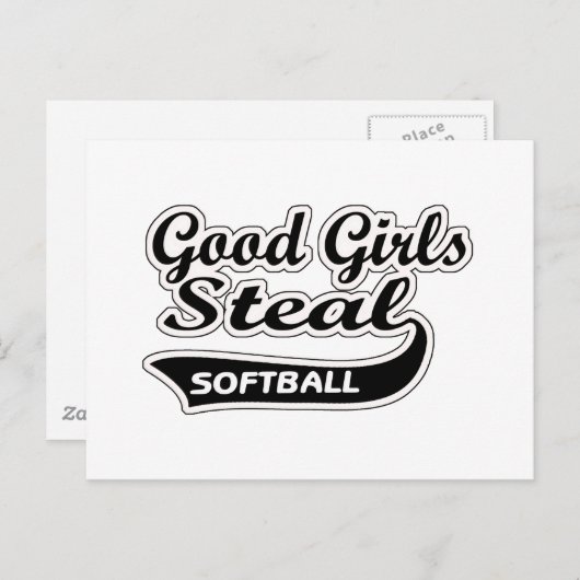 よい女の子は盗みます(黒) ポストカード (正面/裏面)