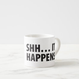 よい子犬。 SHH… それは起こります。 B&W エスプレッソカップ