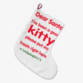 よい子猫 ラージクリスマスストッキング (正面 (吊り時))