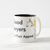 よい弁護士は決して彼らの懇願を失いません ツートーンマグカップ (正面右)