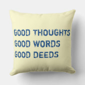 よい思考、推薦、よい行為-枕 クッション (裏面)