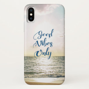 "よい感情"の引用文だけ前向き、海のビーチ日曜日です iPhone X ケース