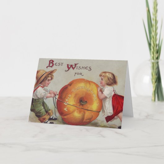 よい感謝祭のための幸運を祈ります シーズンカード (正面)