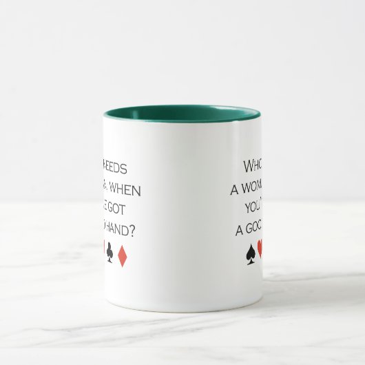 よい手T-shirを有する時だれが女性を必要とするか マグカップ (中央)