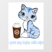 よい日はコーヒーから始まる |コーヒー好きのプレゼント ウィンドウサイン (シート)