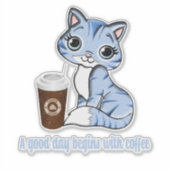 よい日はコーヒーから始まる |コーヒー好きのプレゼント シール (正面)