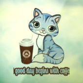 よい日はコーヒーから始まる |猫とコーヒー ウィンドウサイン (シート3)