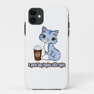 よい日はコーヒーから始まる  猫とコーヒー iPhone 11 ケース