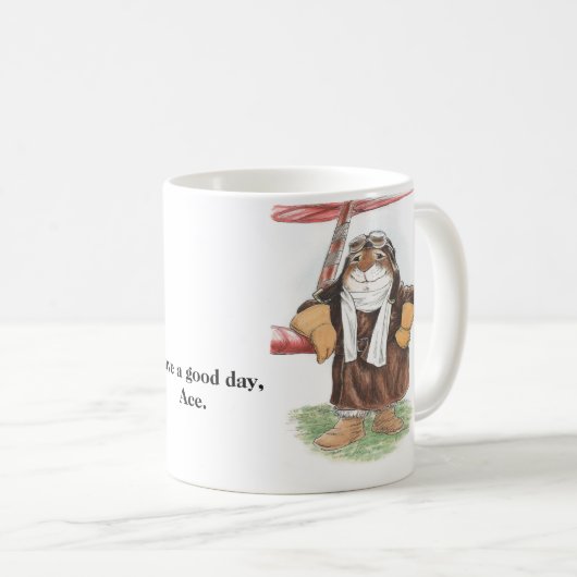 "よい日、エース"のウサギの試験マグを過して下さい コーヒーマグカップ (正面右)