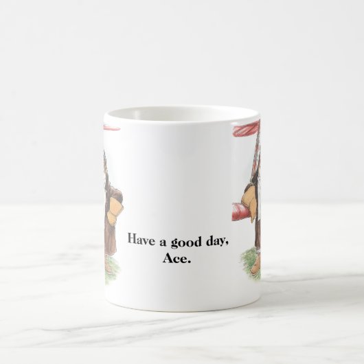 "よい日、エース"のウサギの試験マグを過して下さい コーヒーマグカップ (中央)